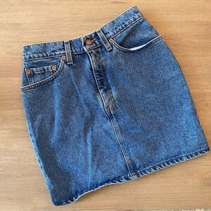 Vintage Levi Strauss High Waisted Medium Wash Blue Jean Mini Skirt | S